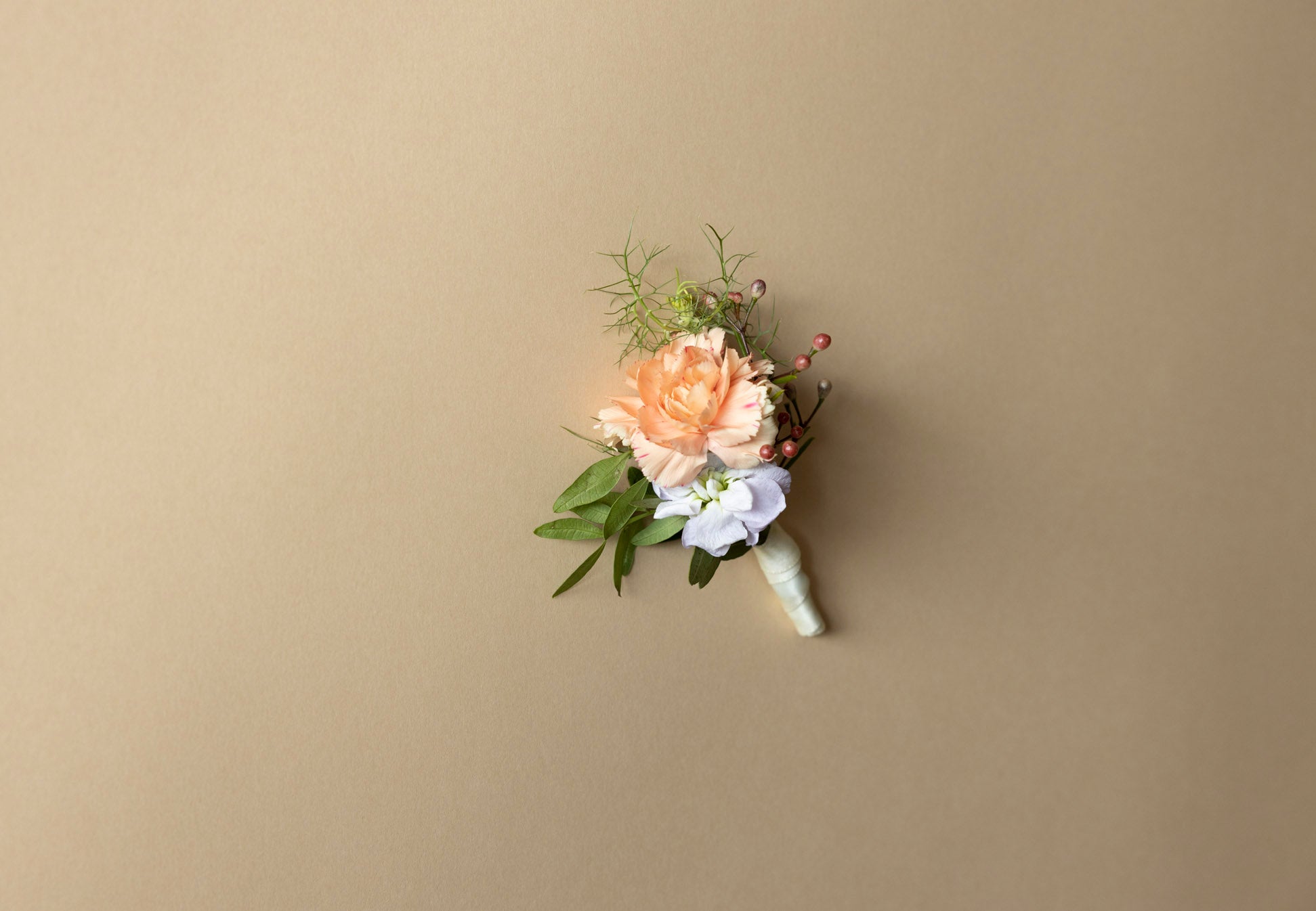 Boutonnière in Great Dixter Pastels closeup