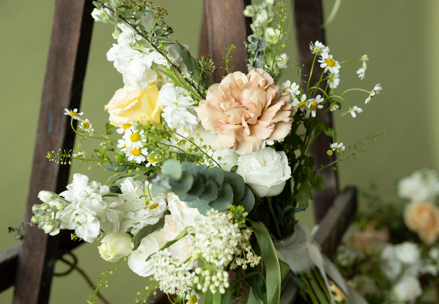 Close-up Bridesmaids' Bouquet in Sissinghurst White