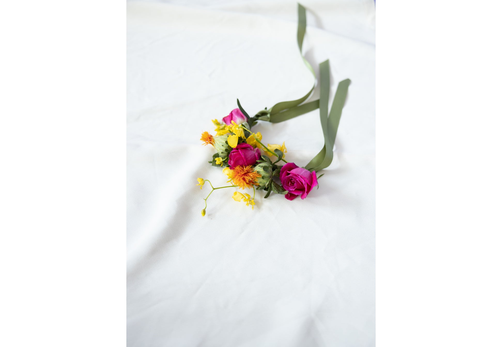 Wrist Corsages in Hidcote Brights