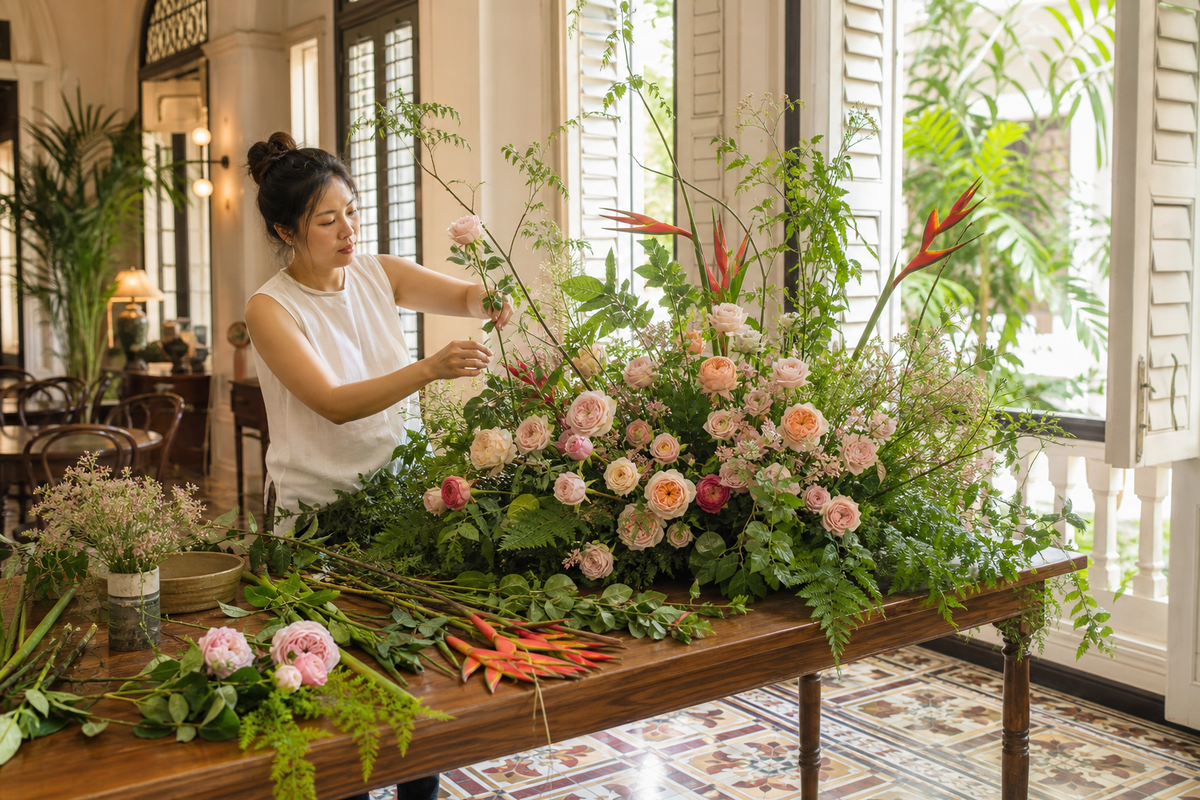 Your venue, styled with flowers that belong there