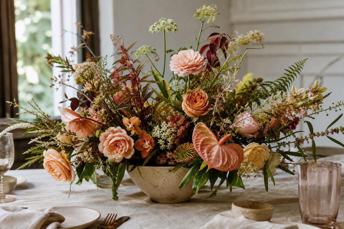 Table arrangements that bring the garden indoors