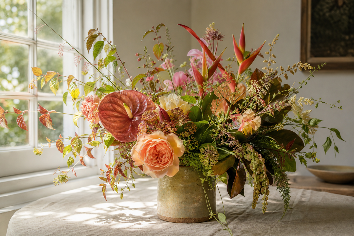 Vase floral arrangements, ready to display the moment they arrive