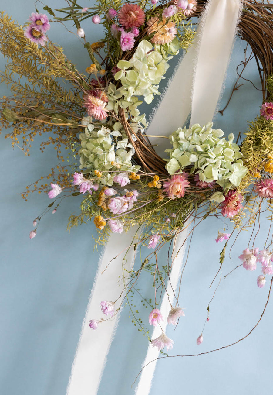 Spring Wreath:| Spring Flower Arrangement in Singapore by Charlotte Puxley Flowers