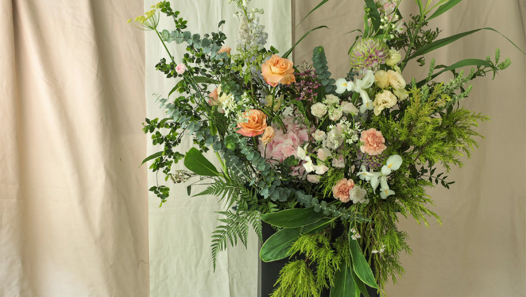Peaches and Pastels Floral Stand