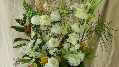 Whites and Greens Floral Stand