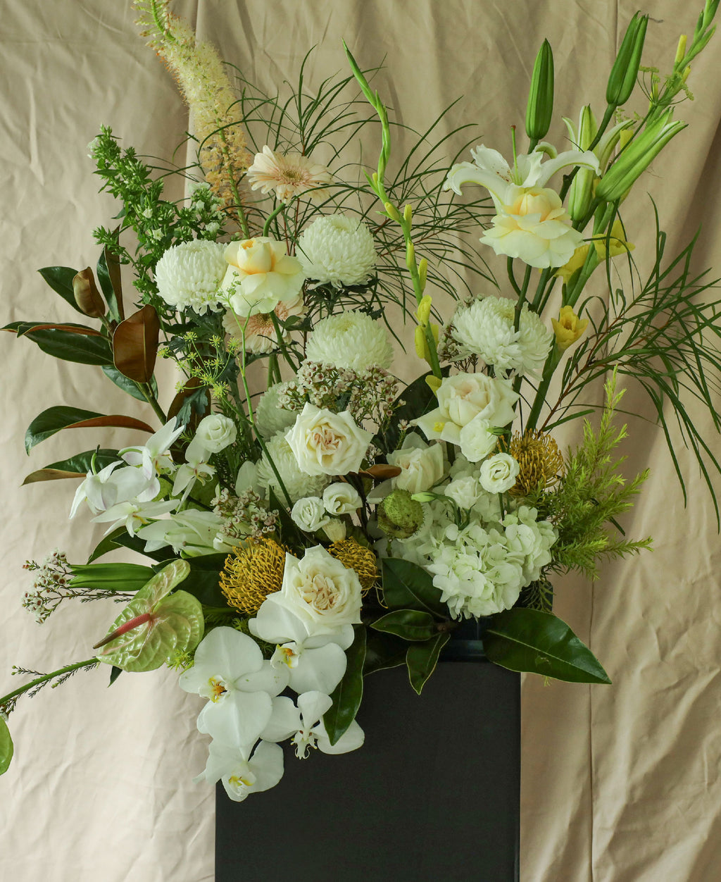 Whites and Greens Floral Stand