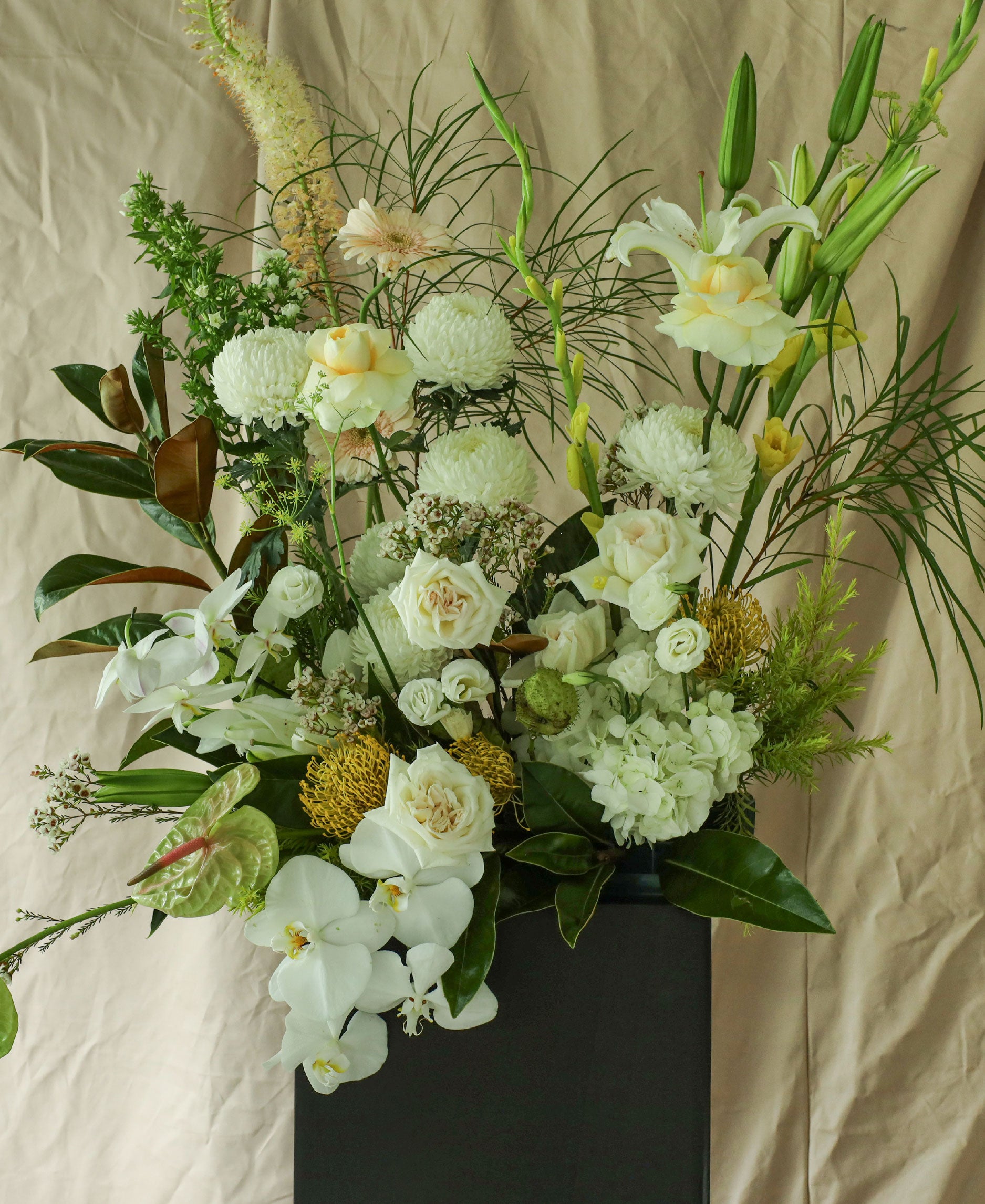 Whites and Greens Floral Stand