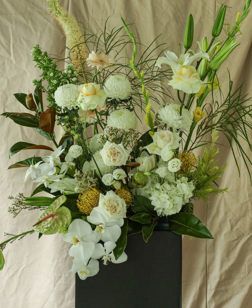 Whites and Greens Floral Stand