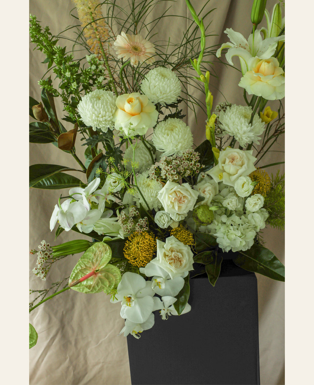 Whites and Greens Floral Stand