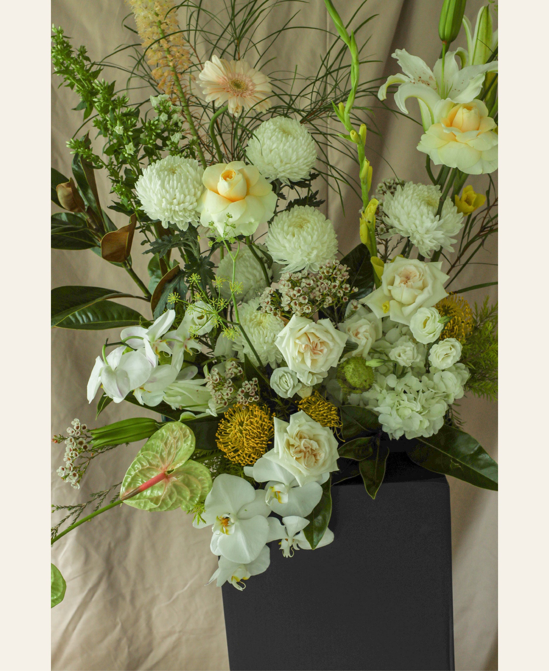 Whites and Greens Floral Stand