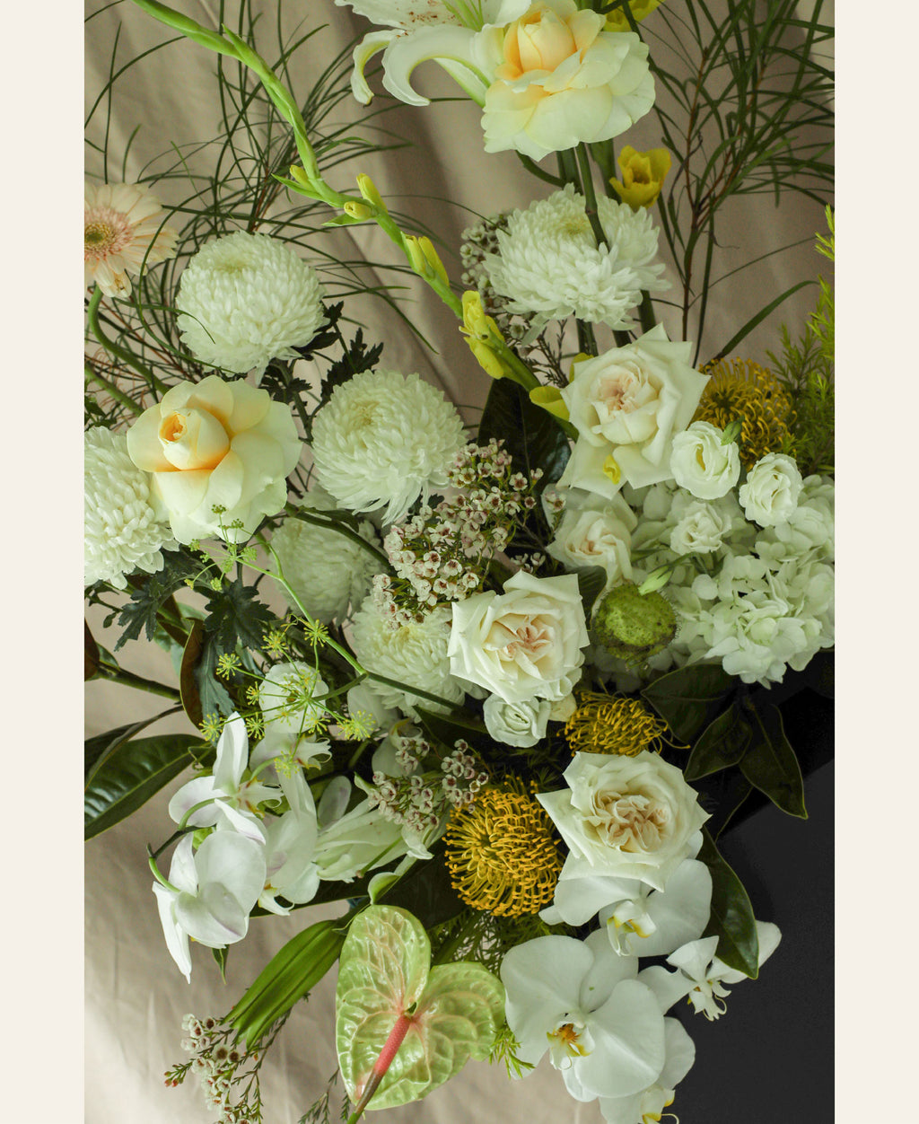 Whites and Greens Floral Stand