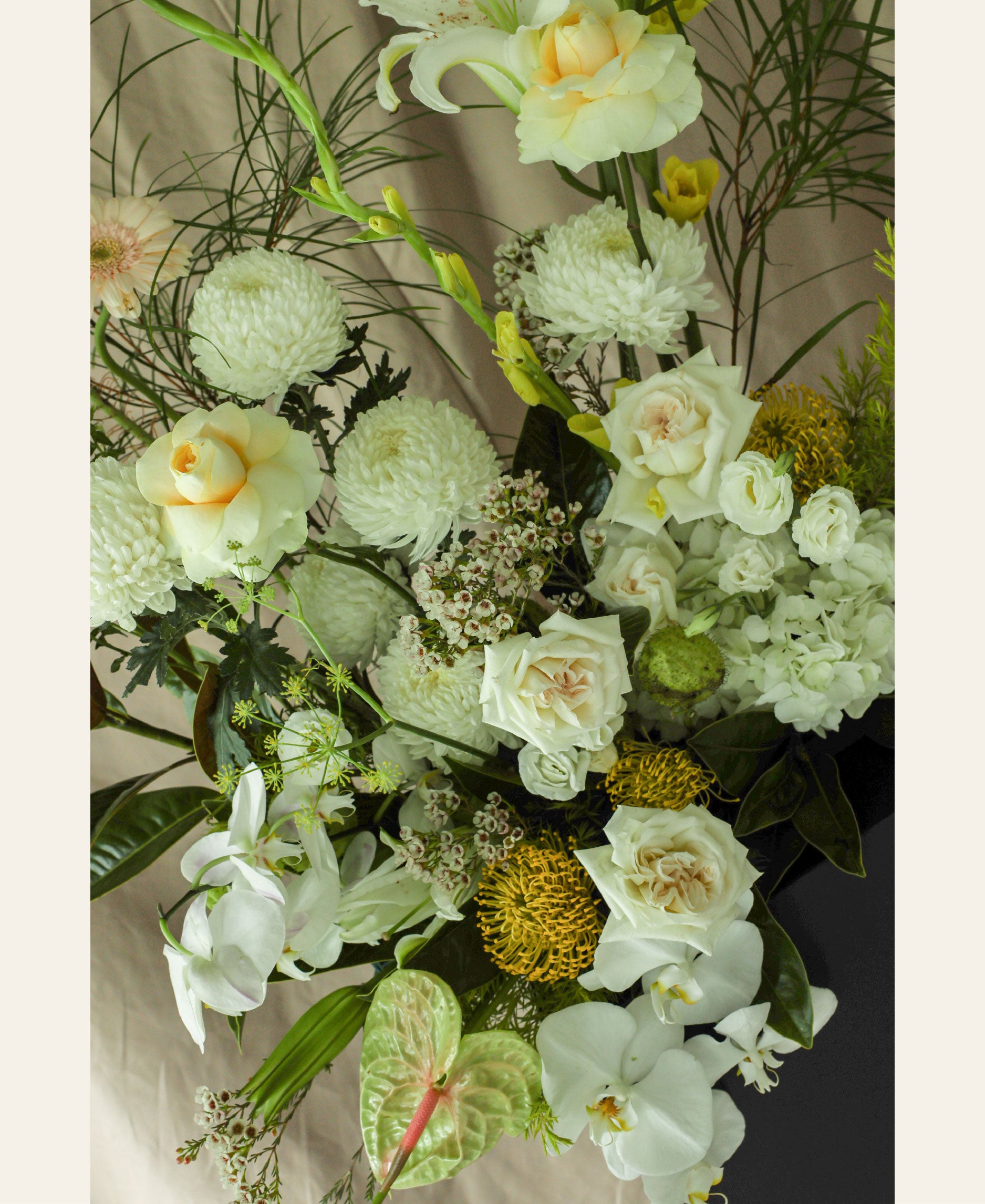 Whites and Greens Floral Stand