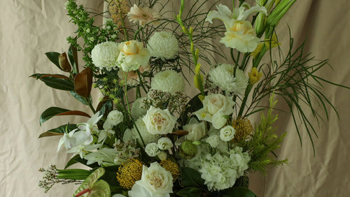 Whites and Greens Floral Stand