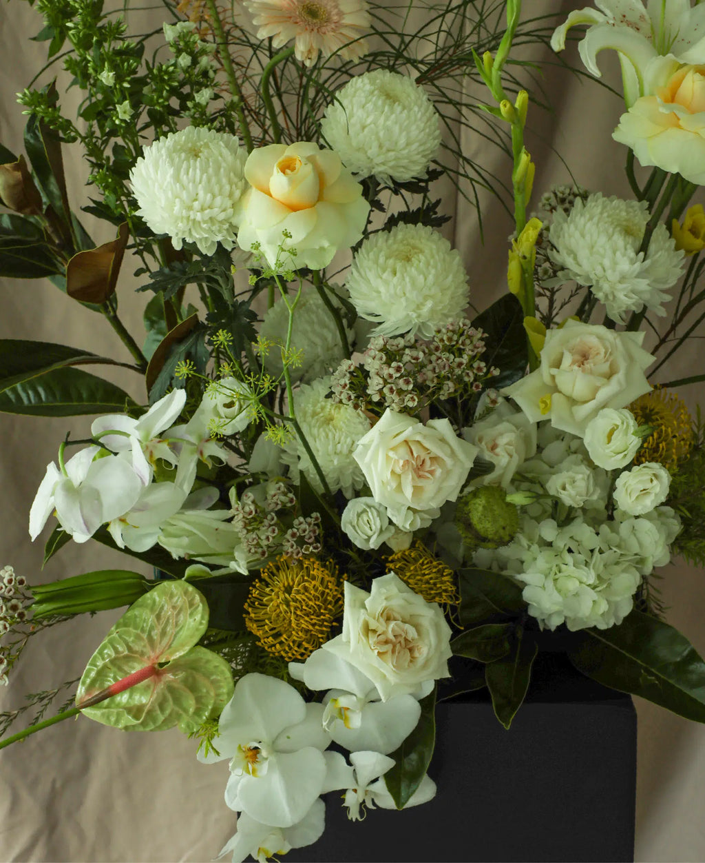 Whites and Greens Floral Stand