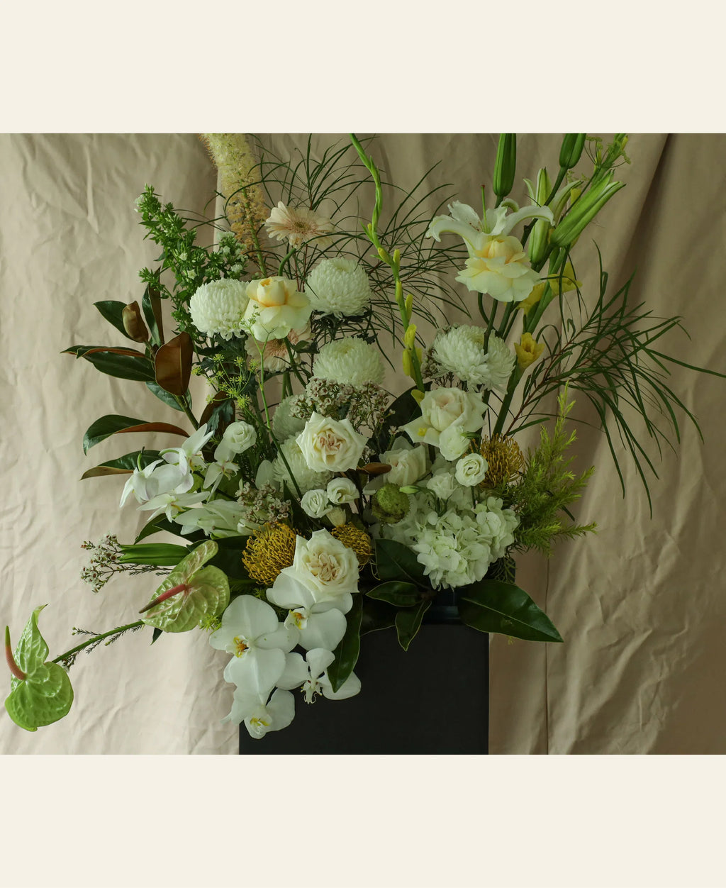 Whites and Greens Floral Stand