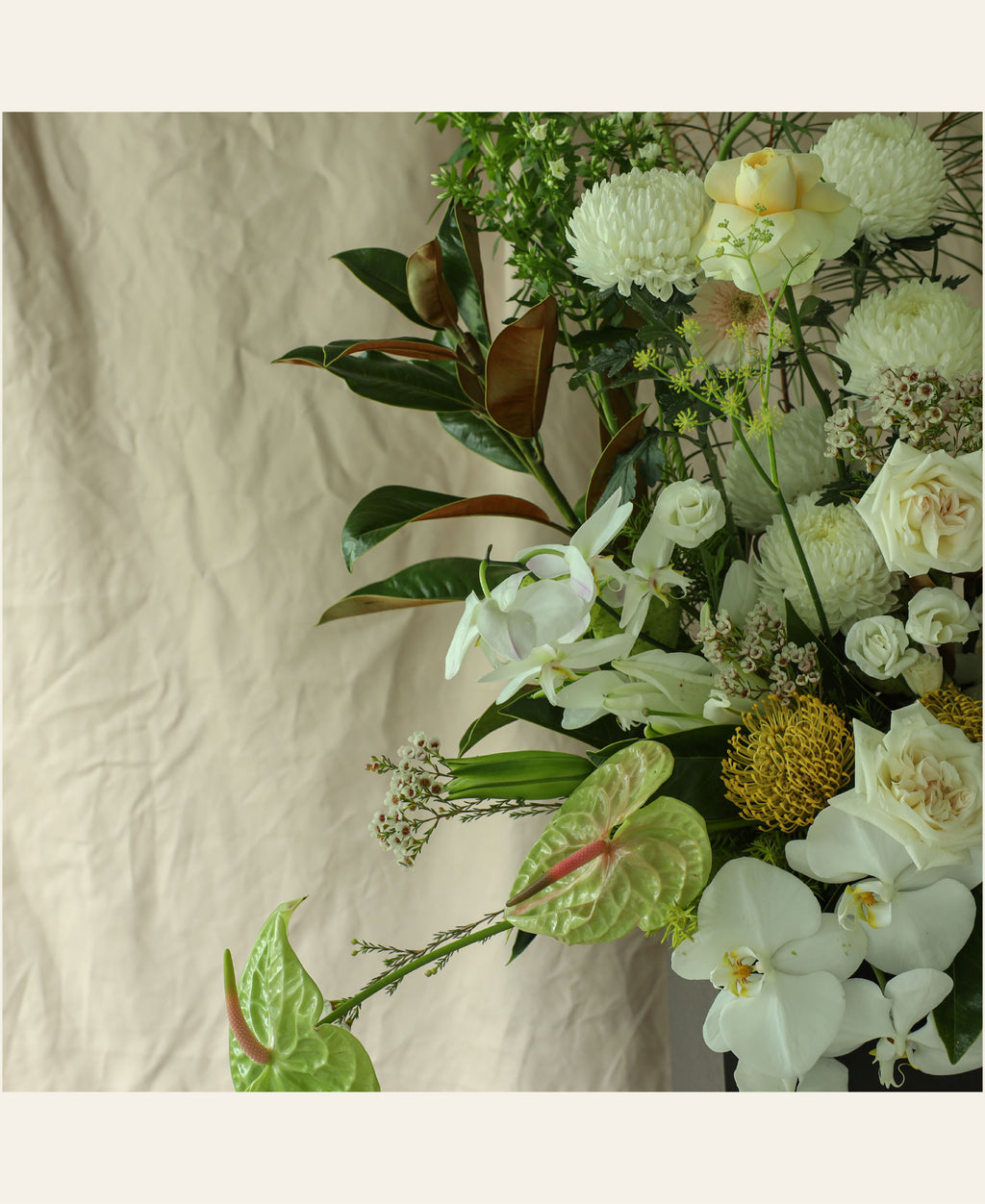 Whites and Greens Floral Stand