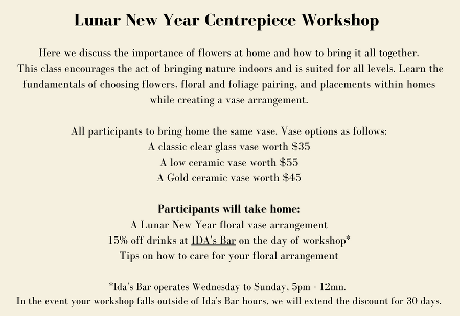 Private Lunar New Year Centrepiece Workshop