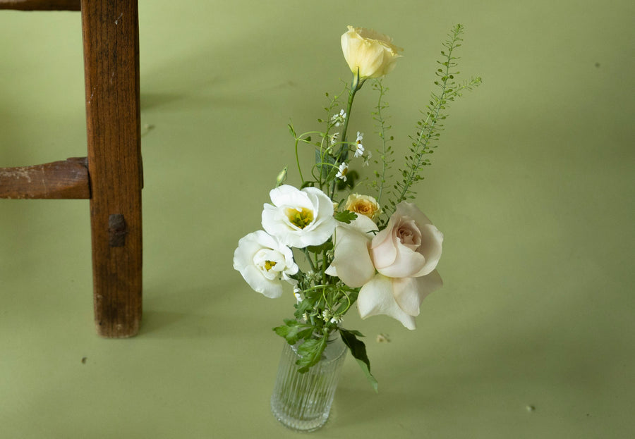 Bud Vases in Sissinghurst White Floral Arrangement