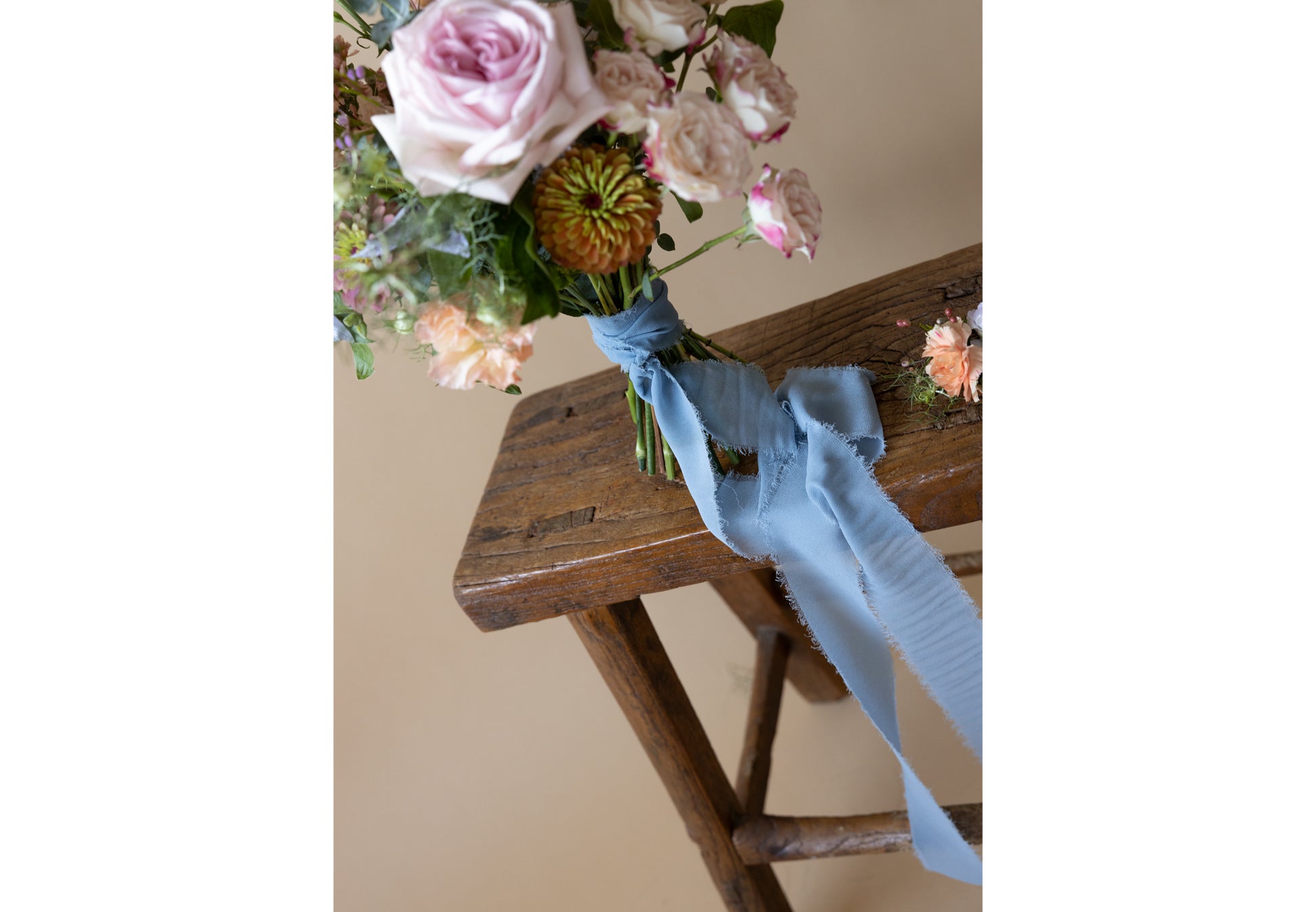Close-up of Bridal Bouquet in Great Dixter Pastels