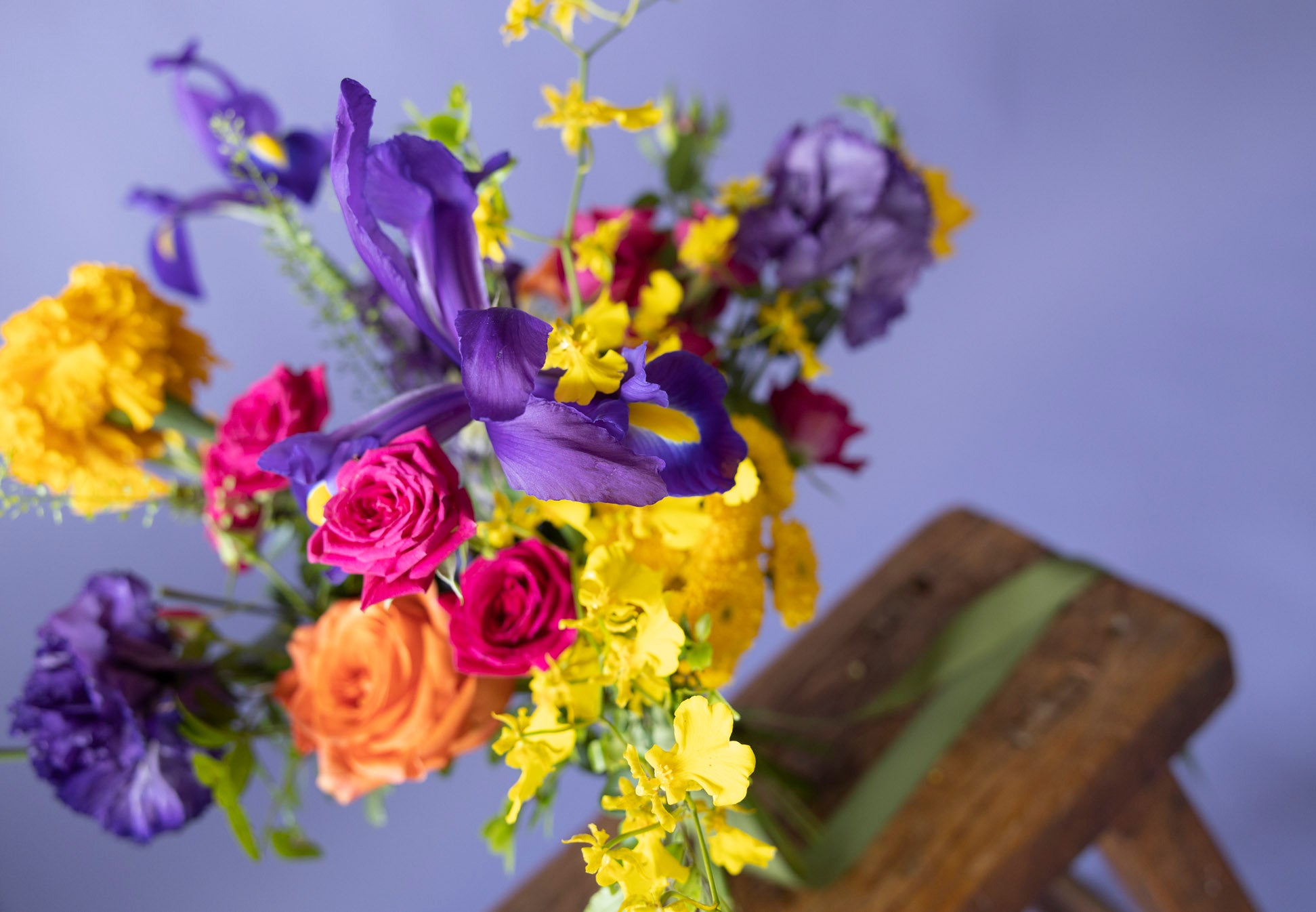 Close-up of Bridesmaids' Bouquet in Hidcote Brights