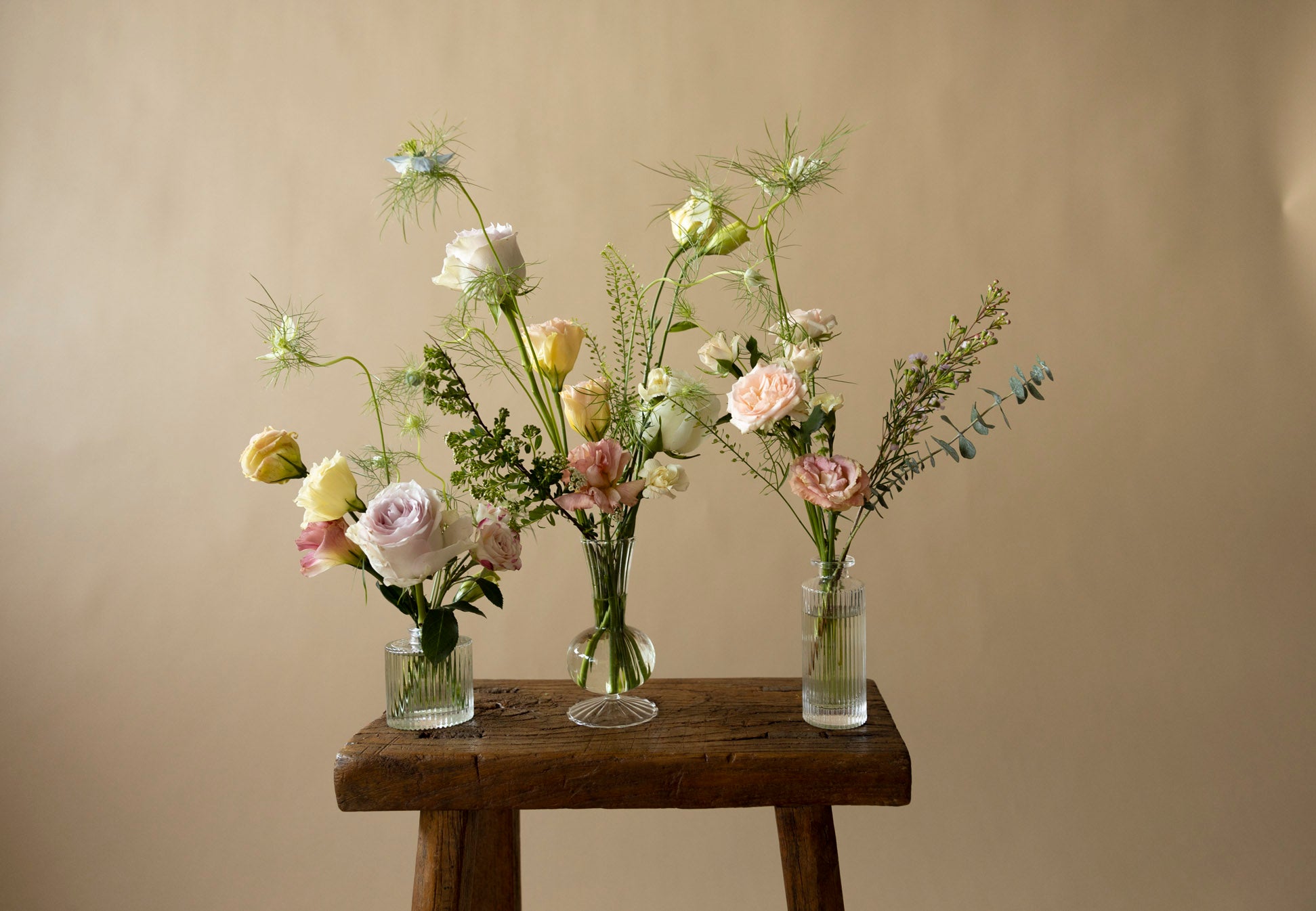 Bud Vases in Great Dixter Pastels