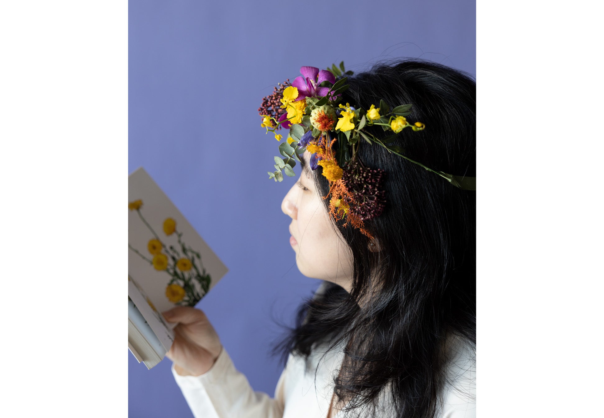 A Lady with Floral Crown in Hidcote Brights