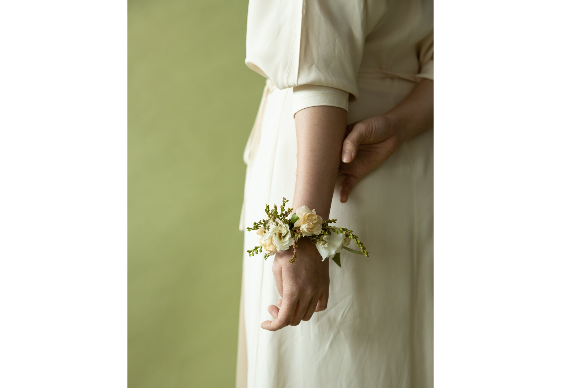 Wrist Corsages in Sissinghurst White