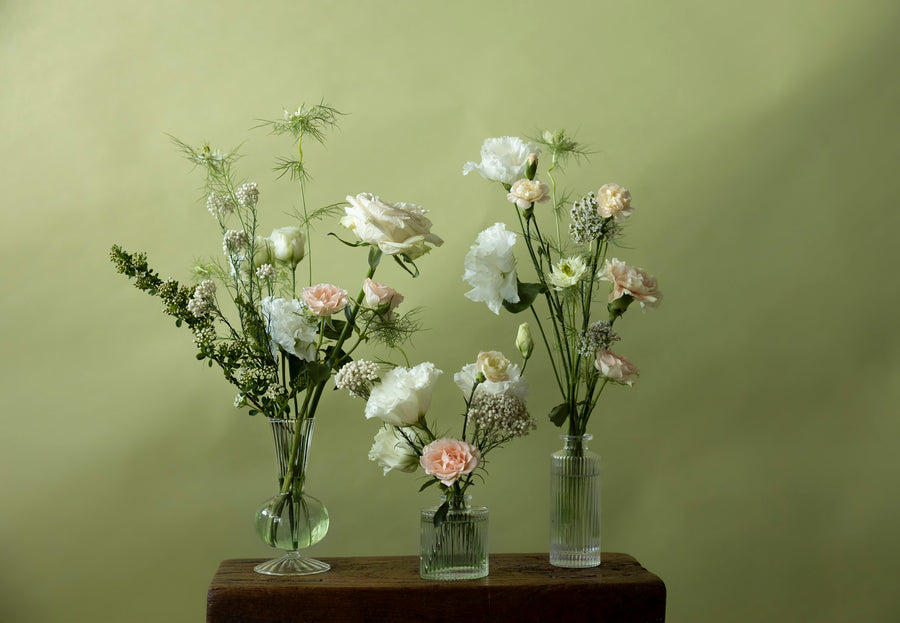 Set of Bud Vases in Sissinghurst White