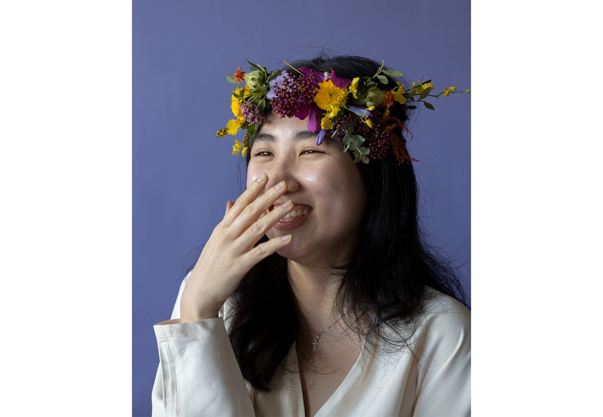 Floral Crown in Hidcote Brights by Charlotte Puxley Flowers