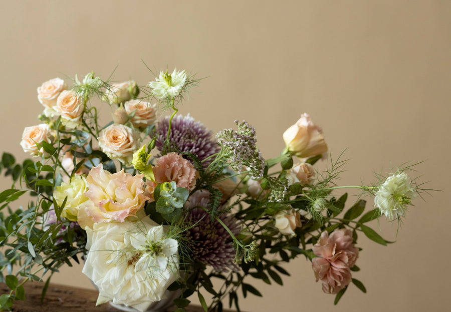 Low Table Centrepiece in Great Dixter Pastels