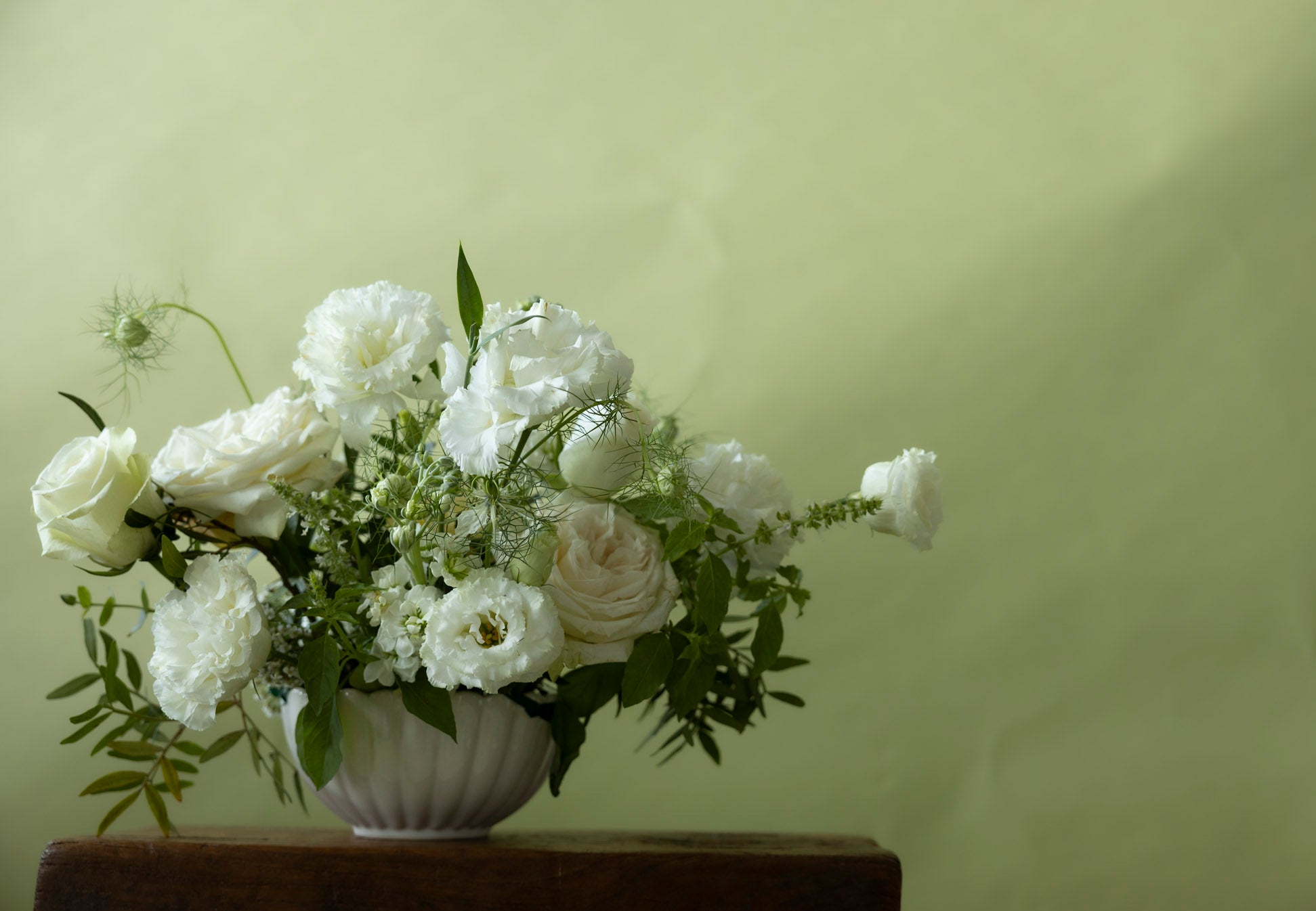 Low Table Centrepiece in Sissinghurst White by Charlotte Puxley Singapore